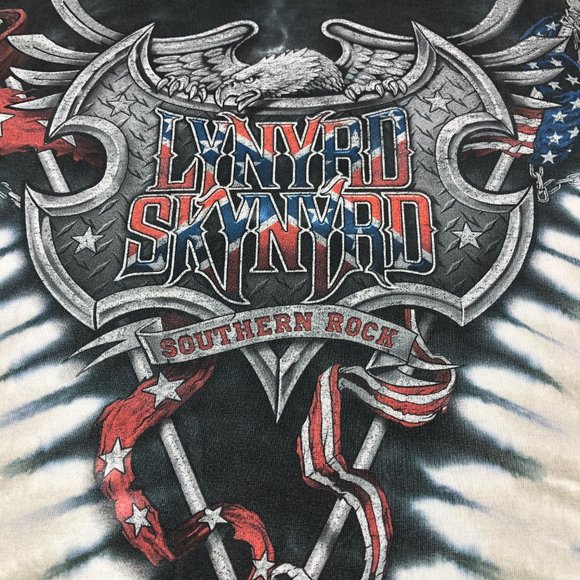 Liquid Blue Lynyrd Skynyrd Shirt Men's Large Grey Trashed Southern Rock Tie Dye - Picture 3 of 10